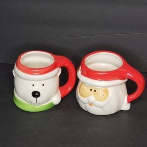 Christmas Mugs Santa & Polar Bear